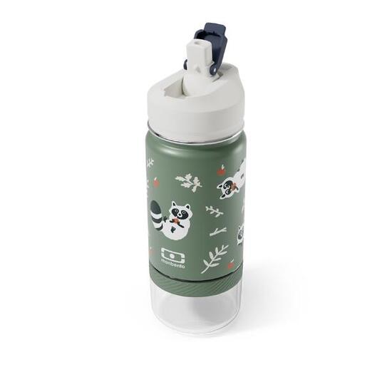 2-in-1-Isolierflasche mit Strohhalm, 300 ml|Kinder|Snackfach|Tragegriff|Twisty