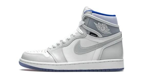 Chaussures - basket - hautes - jordan 1 - blanc/racer blue