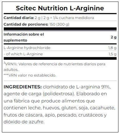 L-arginina - 300 g Neutralna Scitec Nutrition 2/3