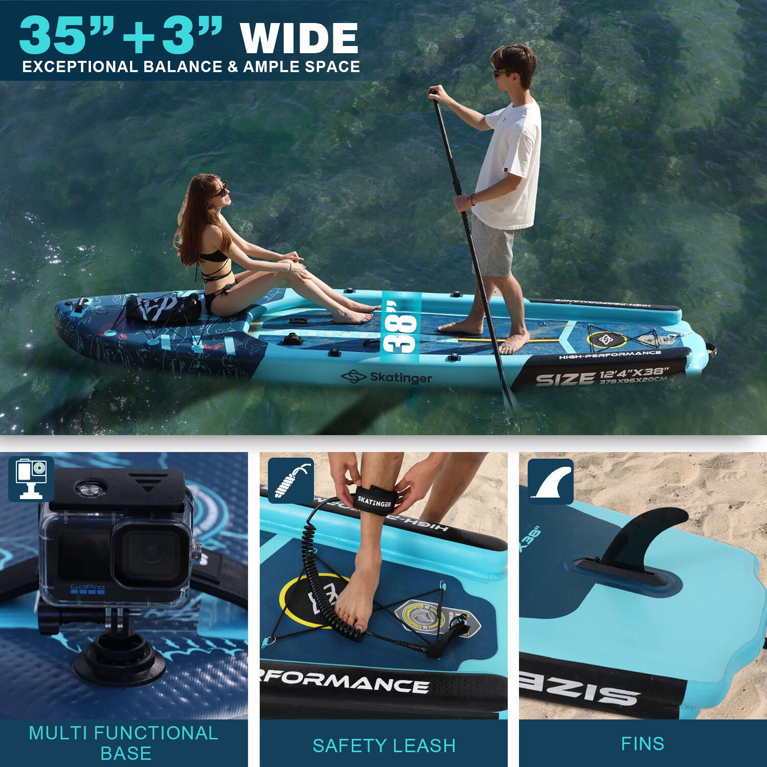 SKATINGER Visboot SUP board 378x96x20 cm 7/7