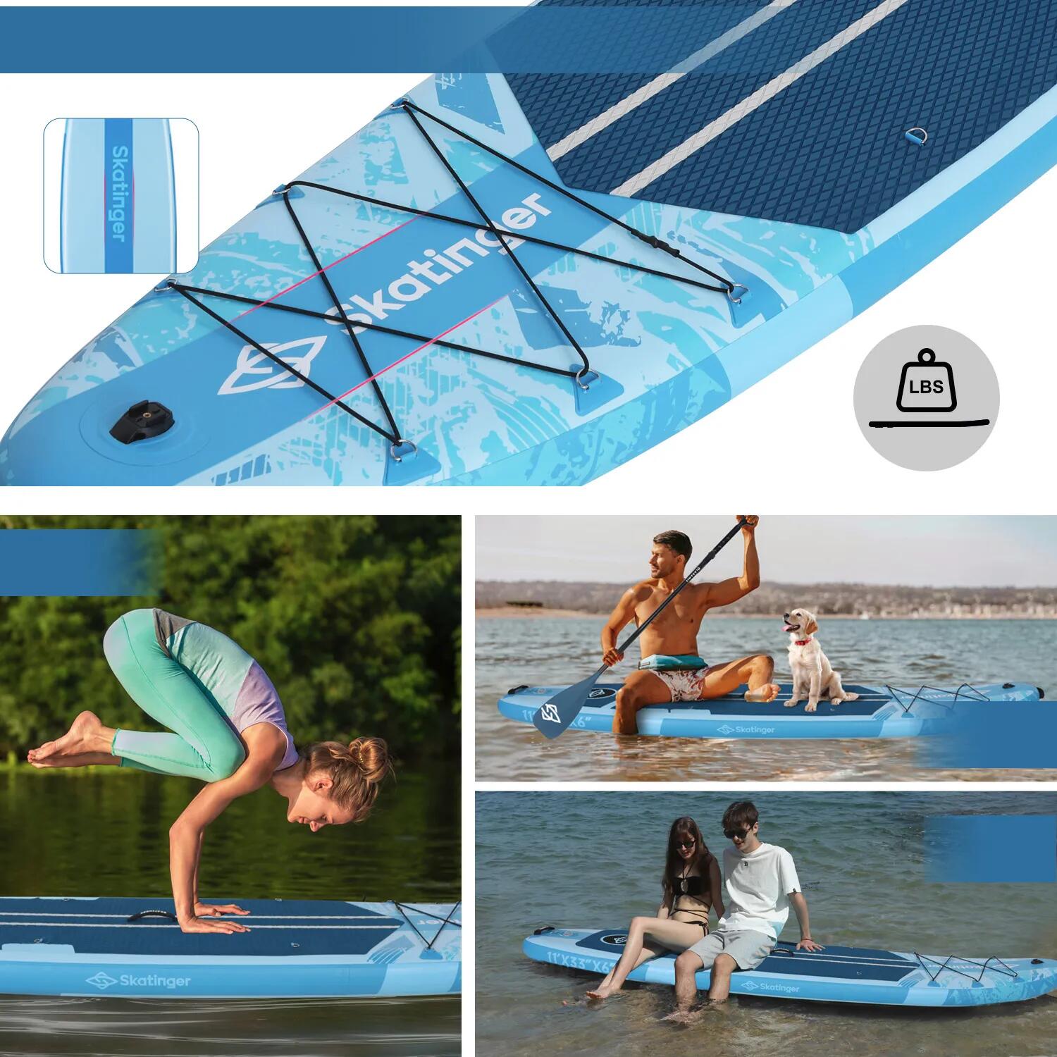 SKATINGER Ice Age Blauw 335x84x15 cm (11') touring SUP board 5/6