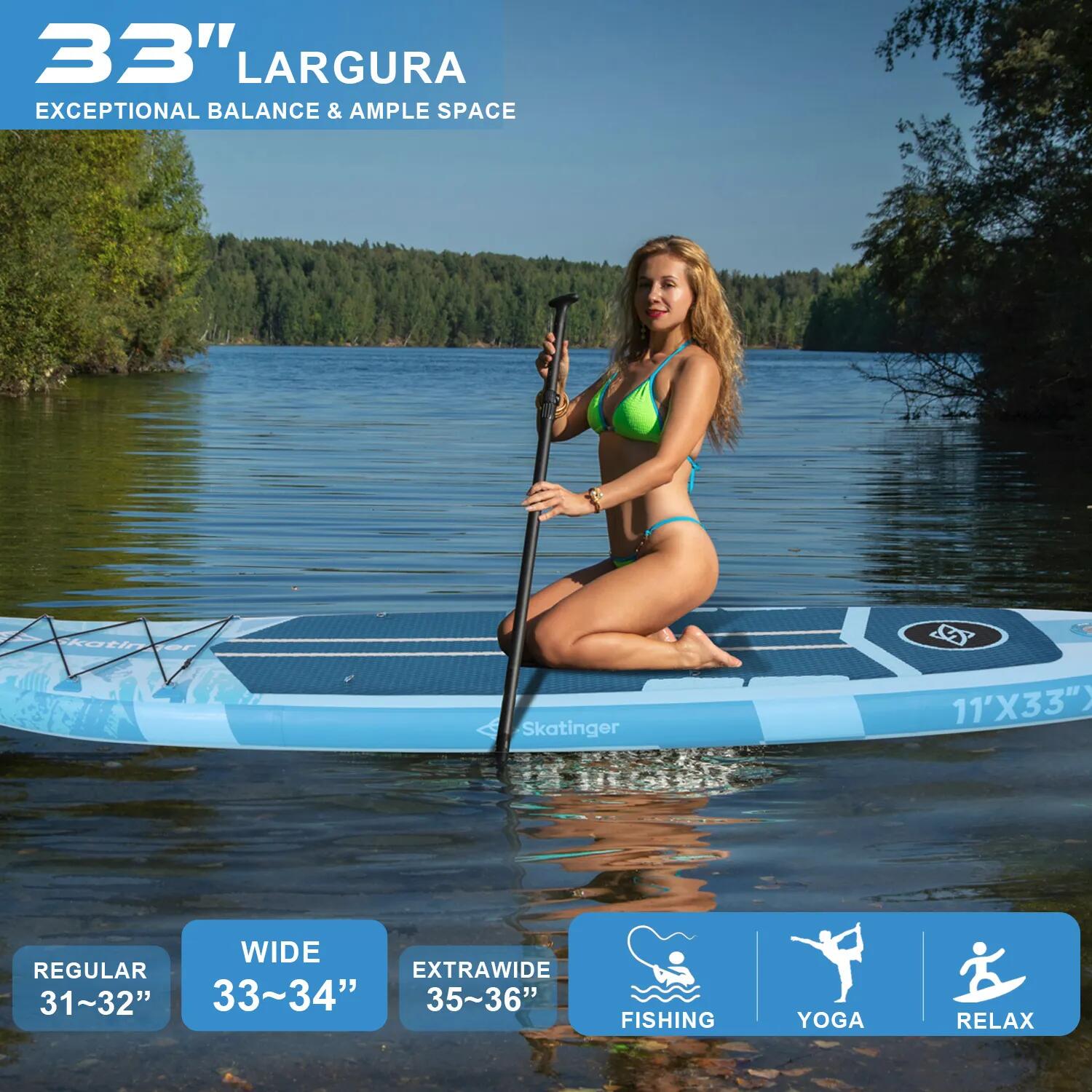 SKATINGER Ice Age Blauw 335x84x15 cm (11') touring SUP board 4/6
