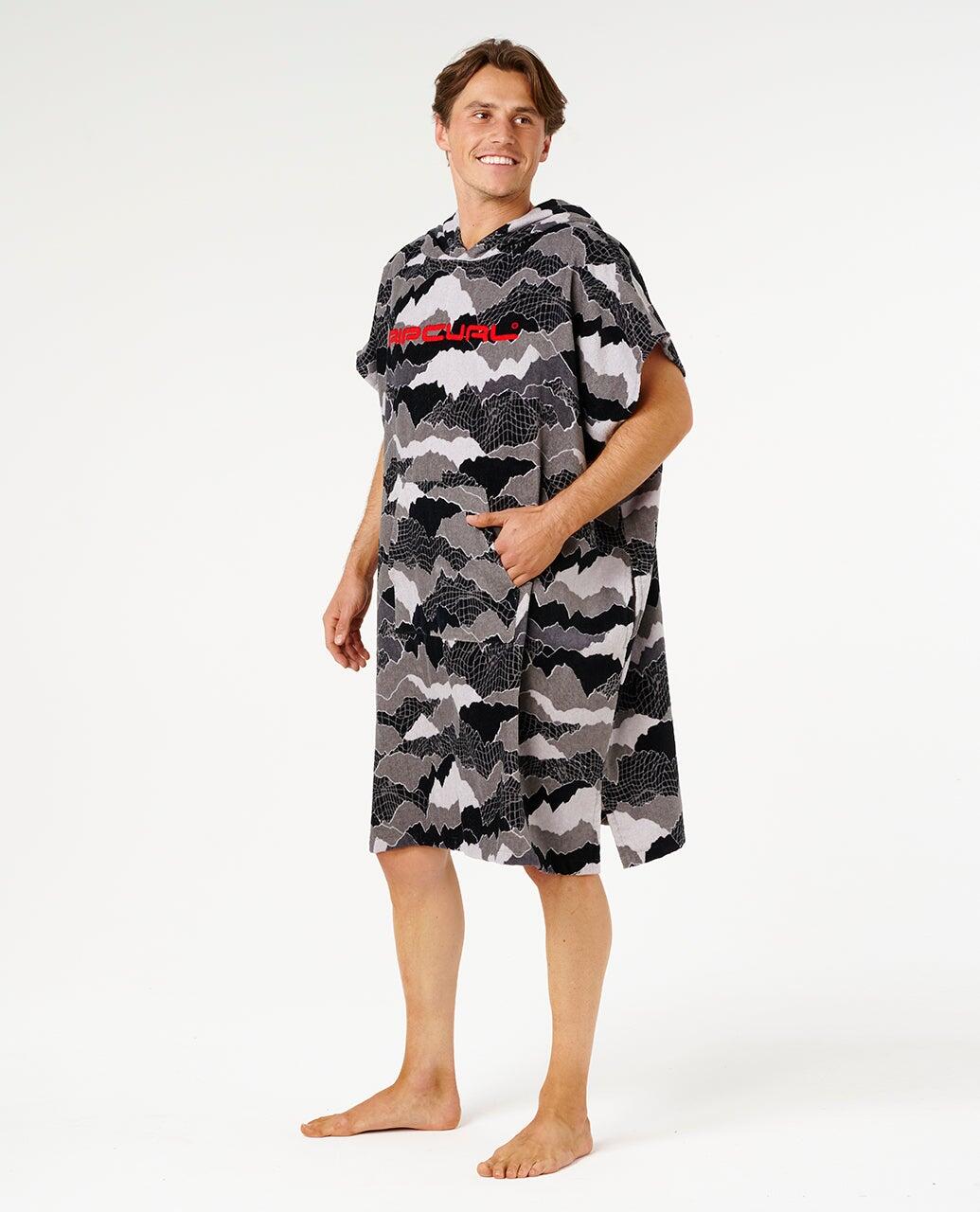 Produto Unissexo Poncho serviette à capuche Fun Times - Black/Grey 2/7