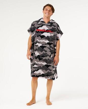 Poncho serviette à capuche Fun Times - Black/Grey