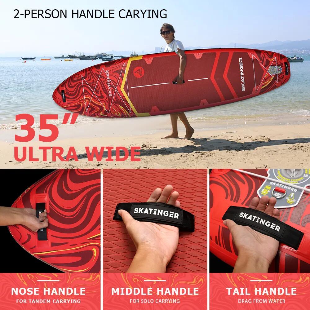 SUP SKATINGER Prana Magma Red 350x89x15 cm (11'6'') tavola da yoga 3/6