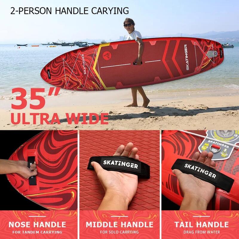 Paddleboard SKATINGER Prana Magma Red 350x89x15 cm (11'6'') yoga