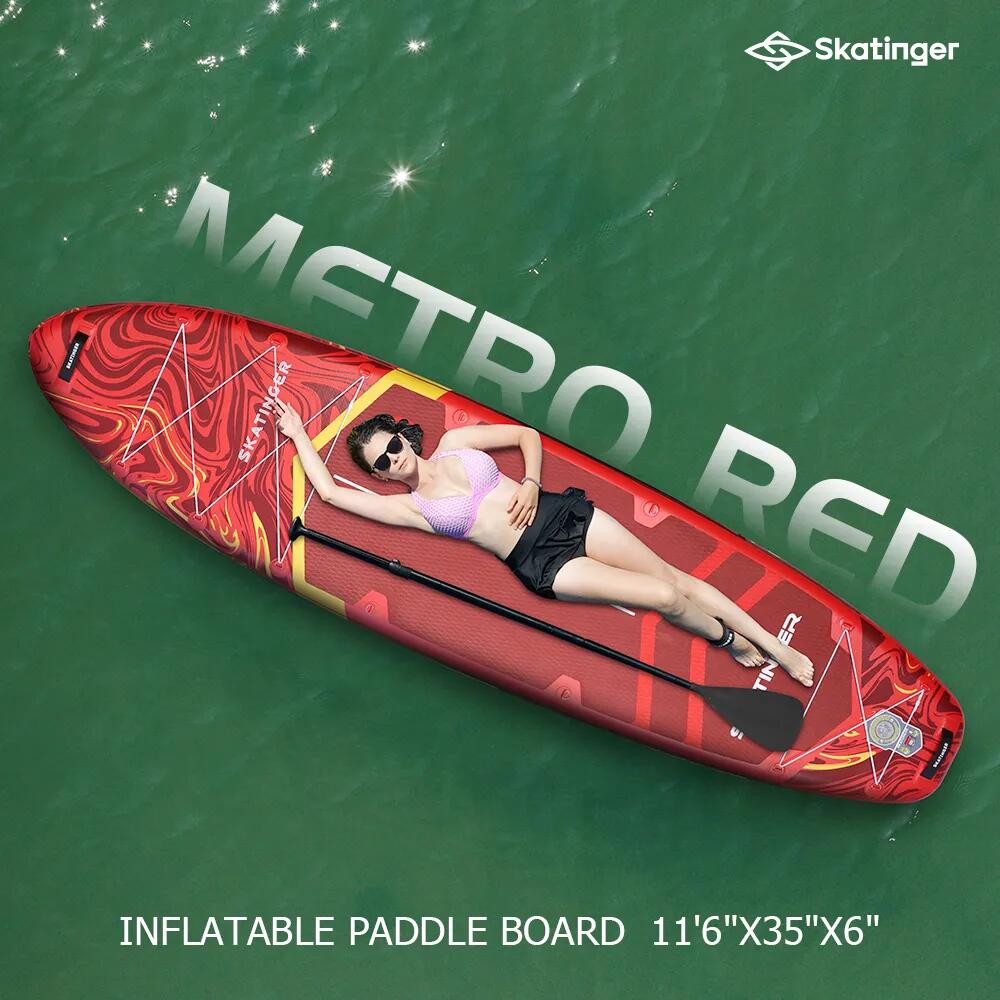 SUP SKATINGER Prana Magma Red 350x89x15 cm (11'6'') tavola da yoga 5/6