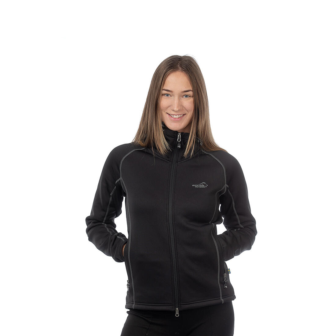 Power-Fleece für Damen in Schwarz 2/5