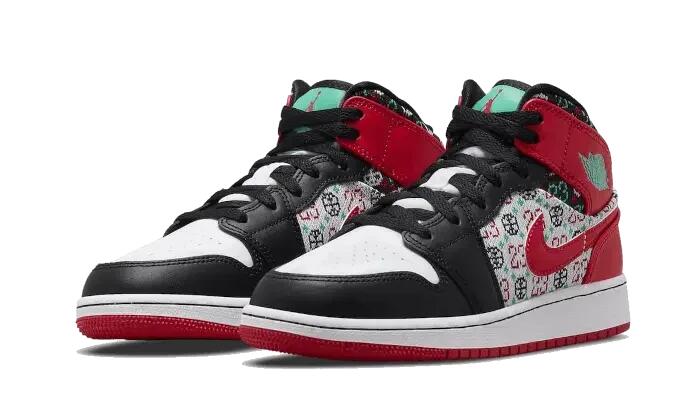 Jordan 1 Mid SE Ugly Christmas Sweater (GS) 2/3