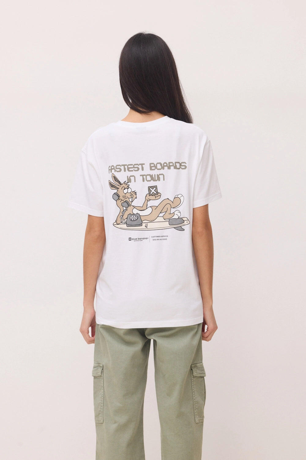 Camiseta Blue Banana Blanca de Algodón 100% Orgánico 5/6
