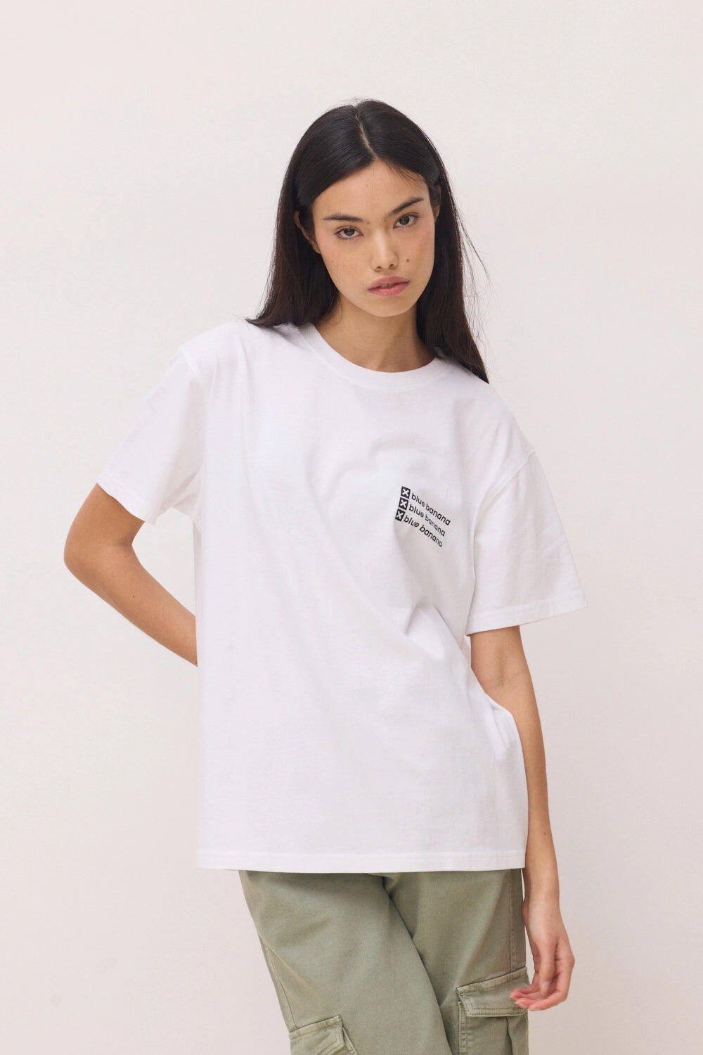 Camiseta Blue Banana Blanca de Algodón 100% Orgánico 4/6