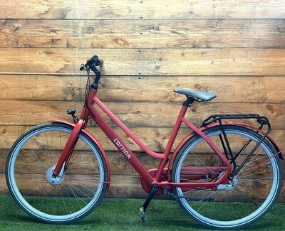Tweedehands cortina stadsfiets bike, rood