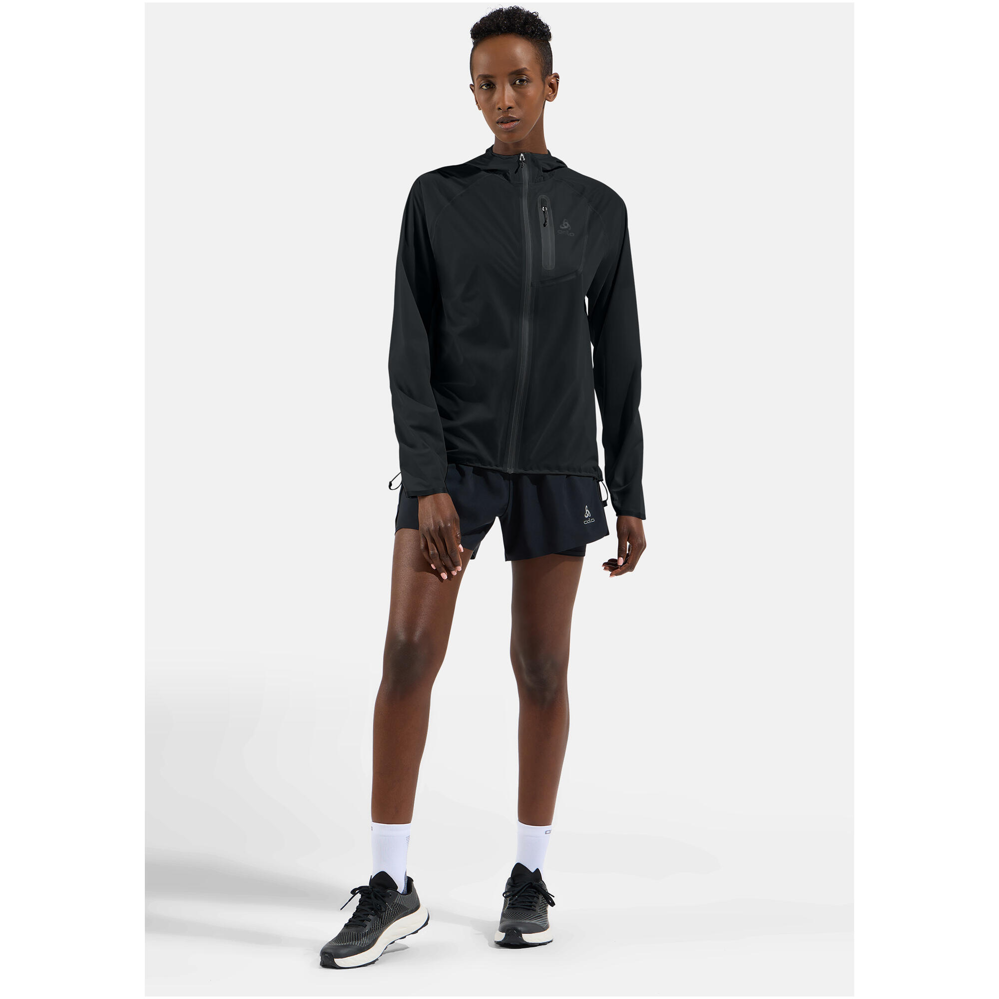 Kurtka damska ODLO Jacket ZEROWEIGHT DUAL DRY PK WATERPROOF czarna 3/7