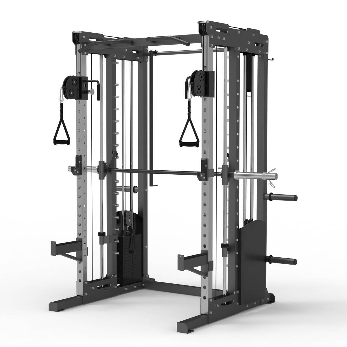 Multipower - Machine Smith Professionnelle avec Double Poulie + Rack FT3 2/5