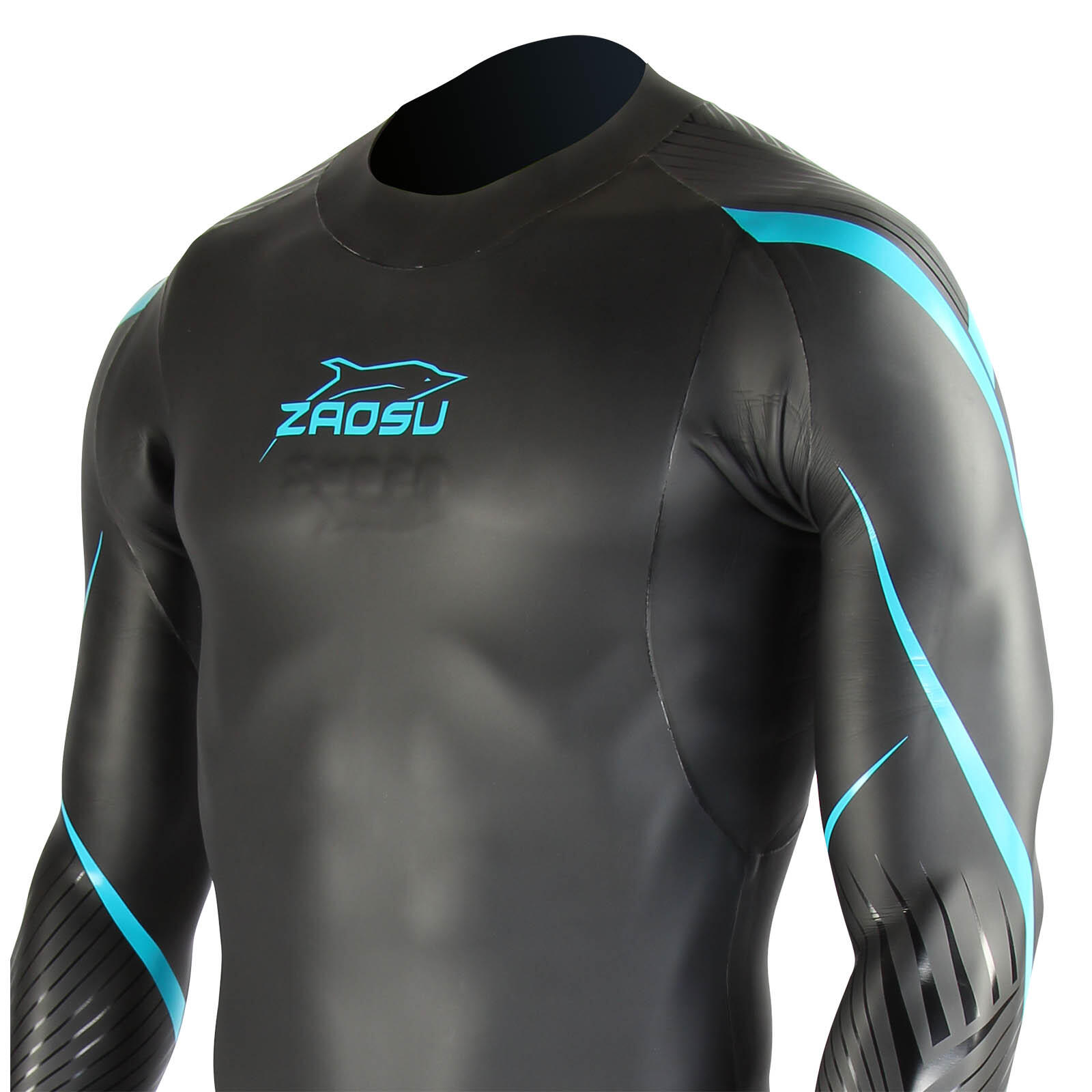 Triathlon Freiwasser Neoprenanzug Leicht & Flexibel – Z-Training Schwarz 2/6