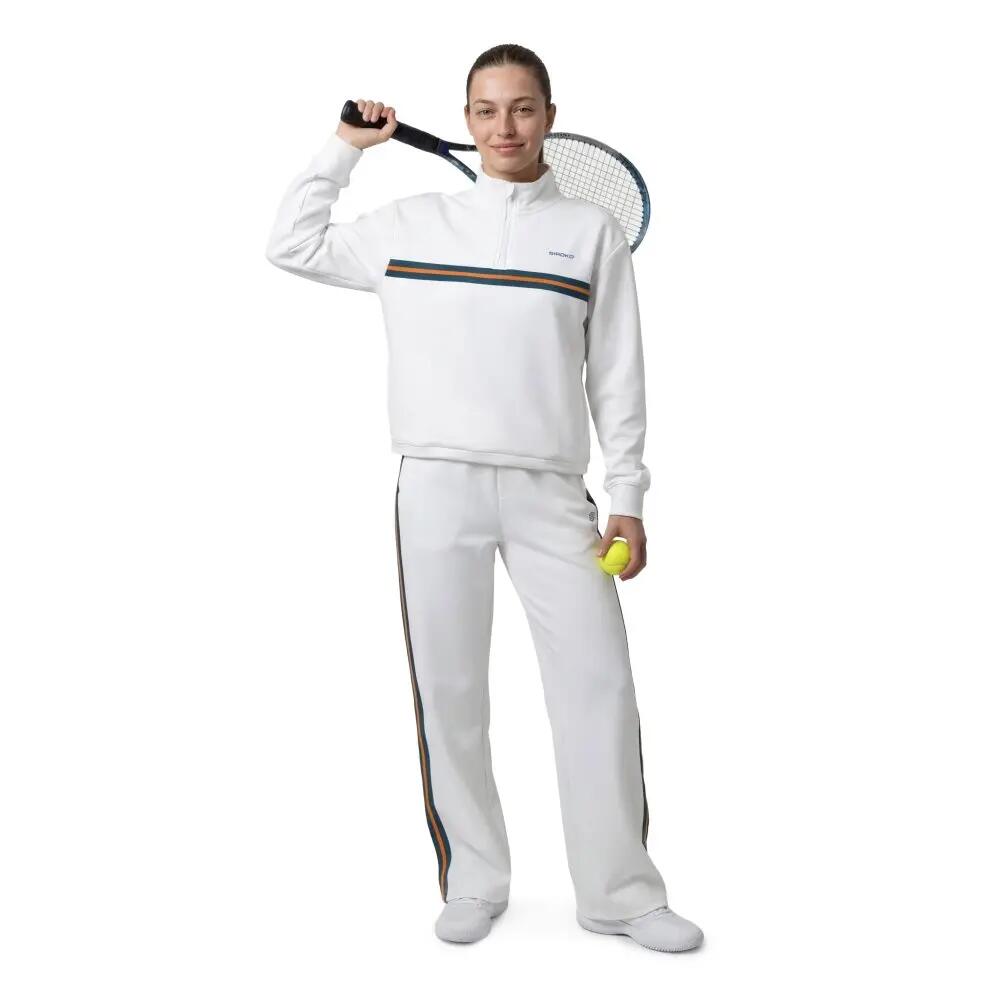 Felpa tennis mezza zip donna Tiebreak-W White Bianco 3/7