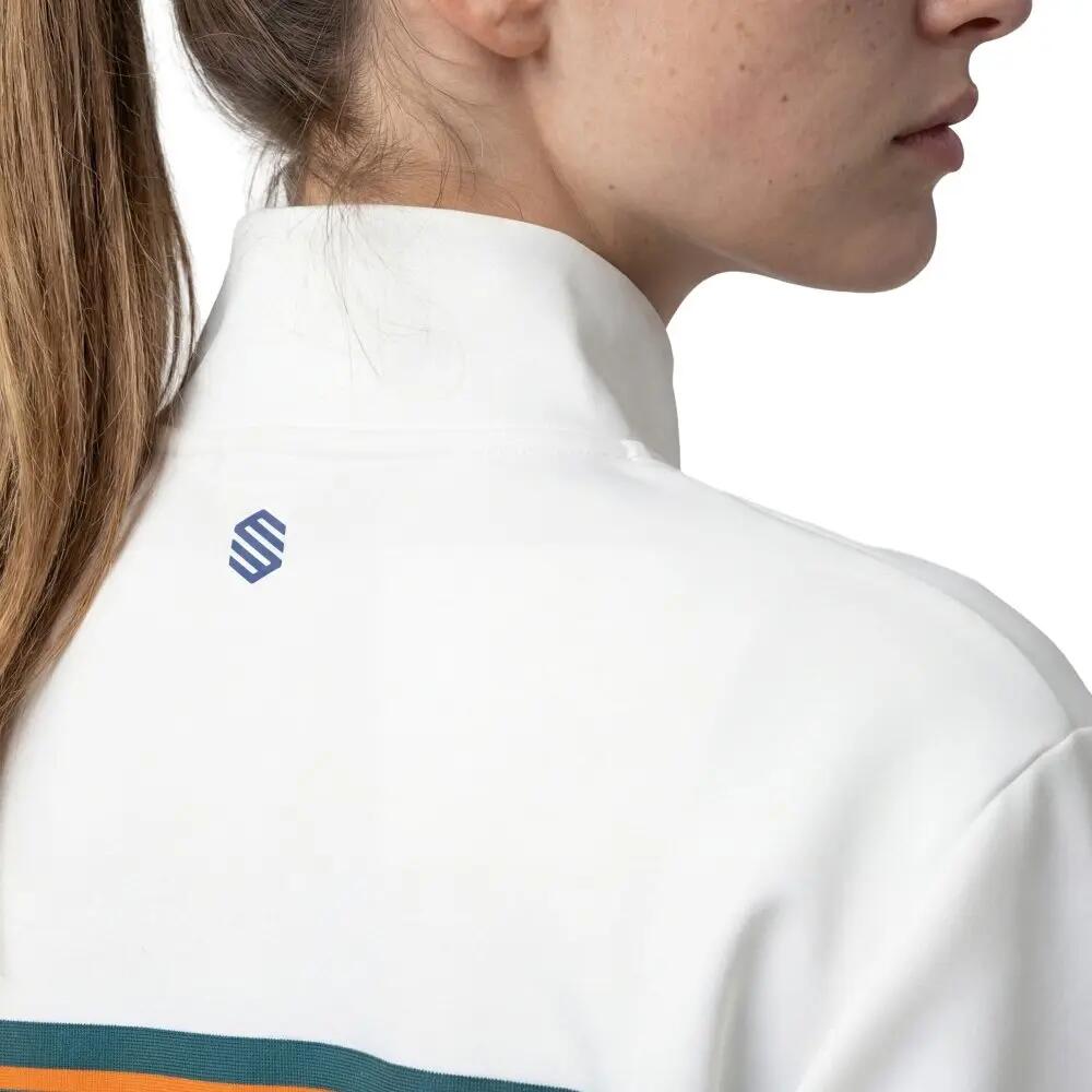 Felpa tennis mezza zip donna Tiebreak-W White Bianco 5/7