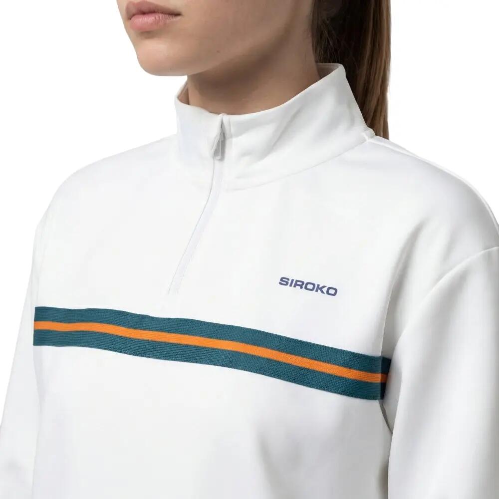 Felpa tennis mezza zip donna Tiebreak-W White Bianco 4/7