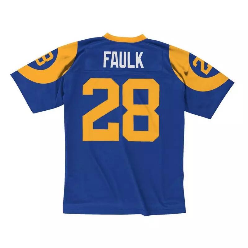 Maillot NFL Marshall Faulk St. Louis Rams 1999 Mitchell & Ness Legacy Retro Bleu 2/2