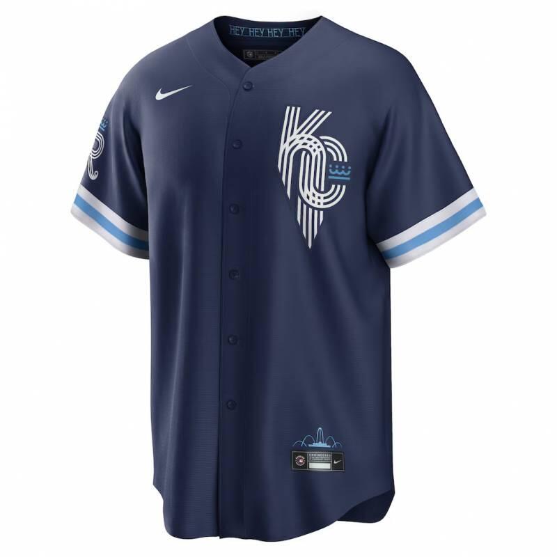 Maillot de Baseball MLB Kansas City Royals Nike City connect Bleu marine pour En 1/3
