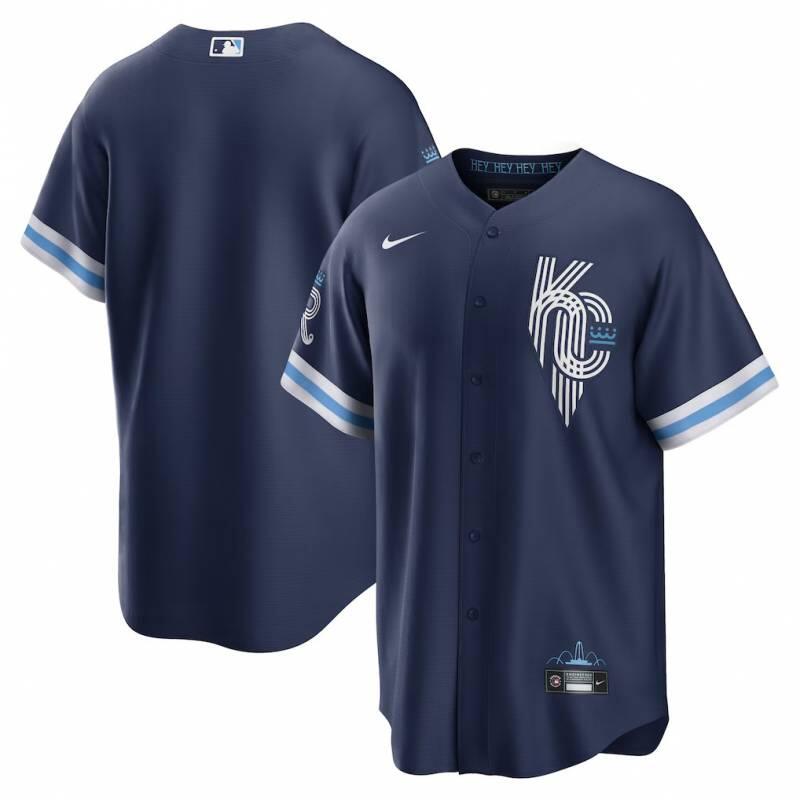 Maillot de Baseball MLB Kansas City Royals Nike City connect Bleu marine pour En 3/3