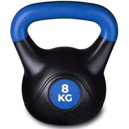 Kettlebell Plastique de Musculation et Cross Training INDIGO Noir-Bleu 10 kg