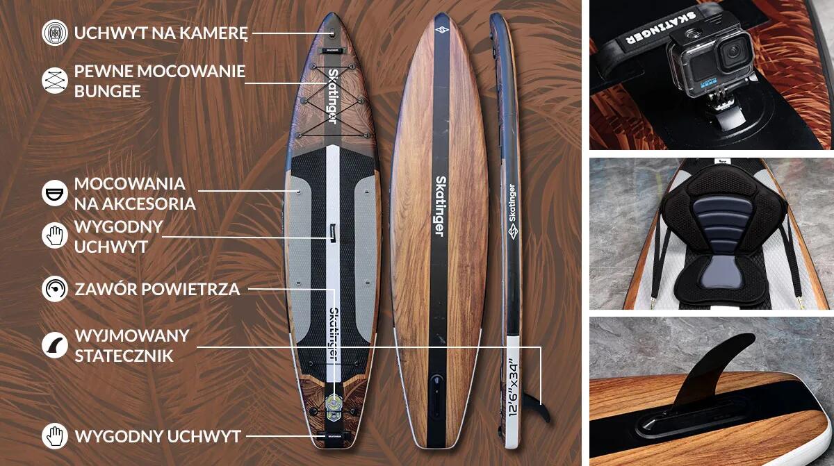 SKATINGER Waverider 380x86x16 cm (12'6'') allround SUP board 3/7