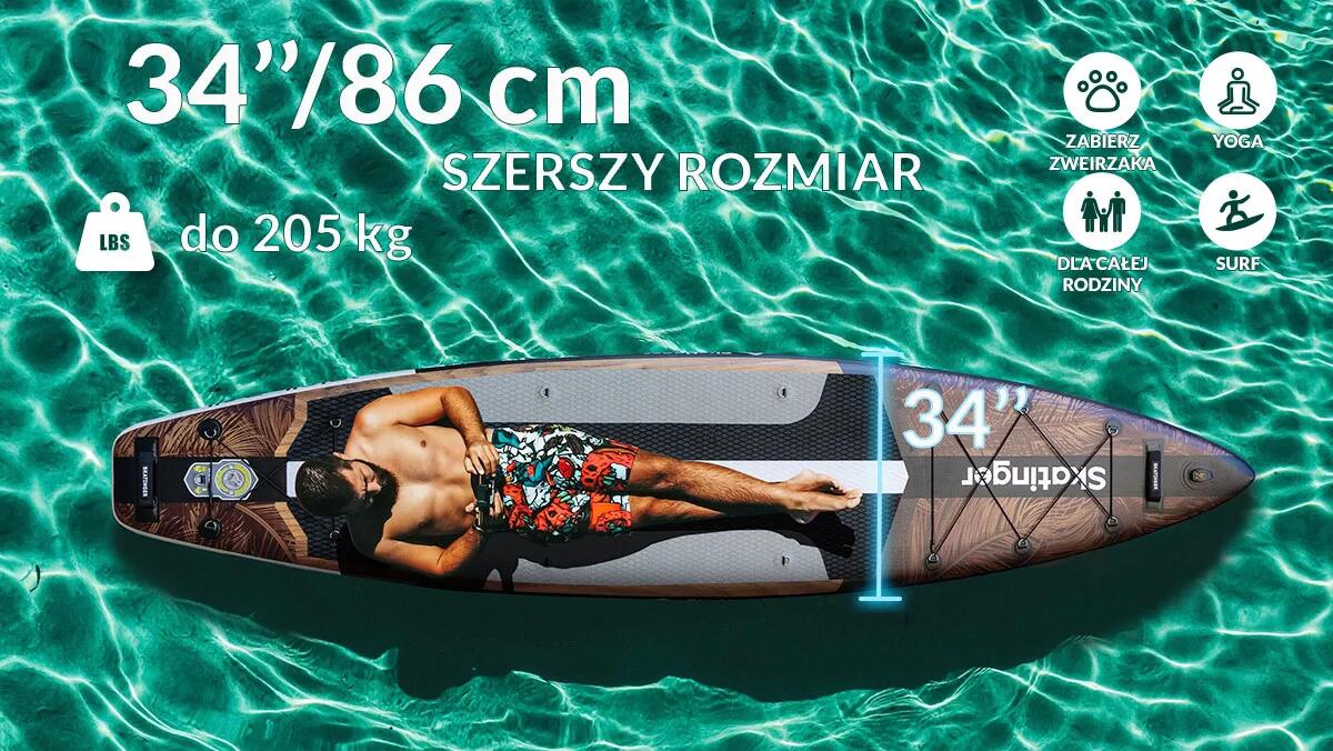 SKATINGER Waverider 380x86x16 cm (12'6'') allround SUP board 4/7