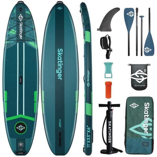 SKATINGER Ice Age planche SUP gonflable 335x84x15 cm (11') touring, vert