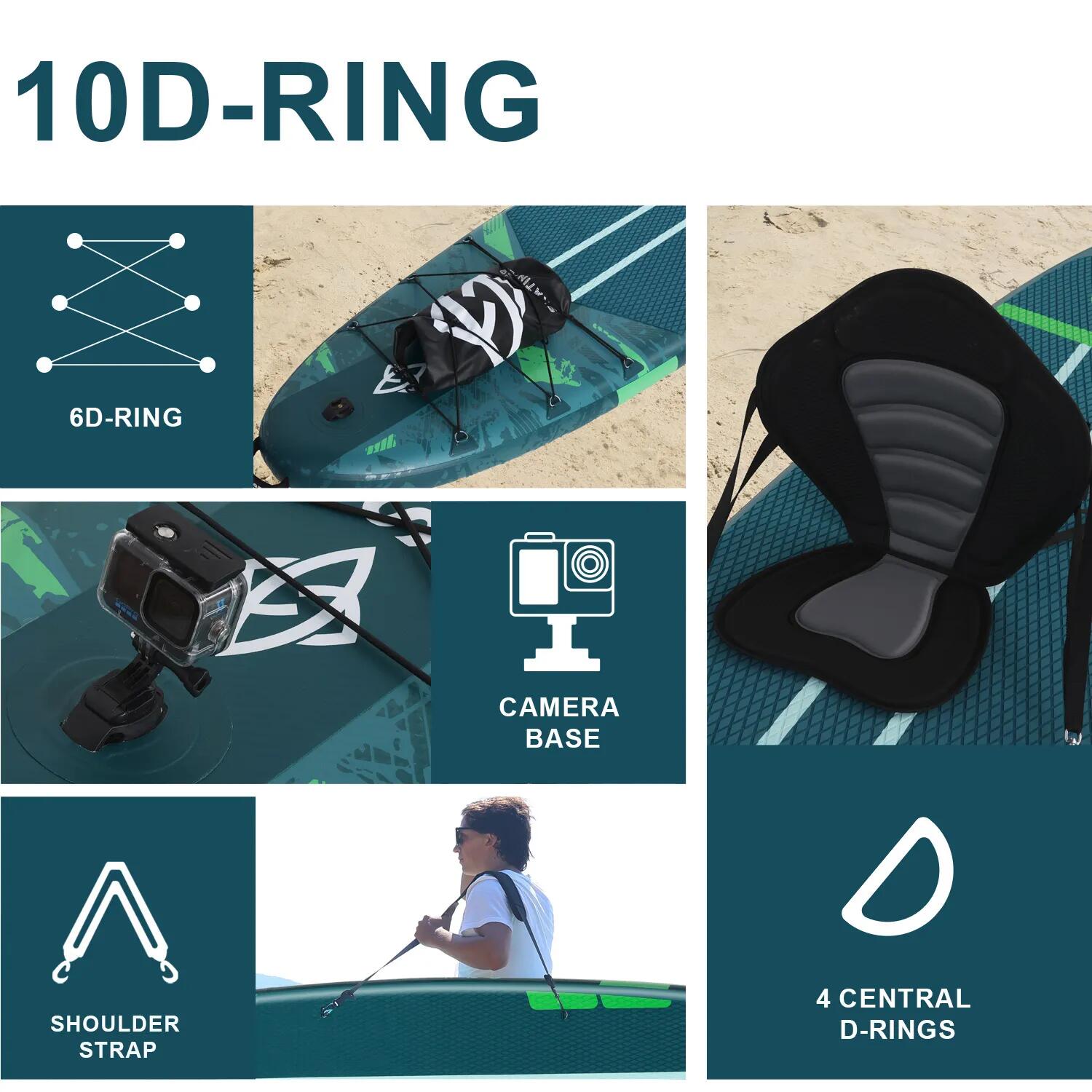 SKATINGER Ice Age Groen 335x84x15 cm (11') touring SUP board 4/6