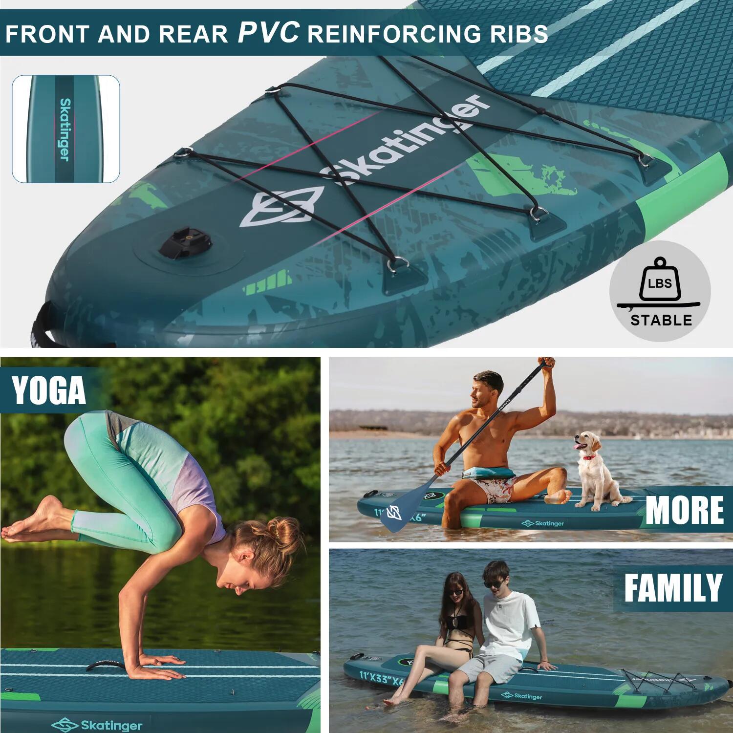SKATINGER Ice Age Groen 335x84x15 cm (11') touring SUP board 6/6