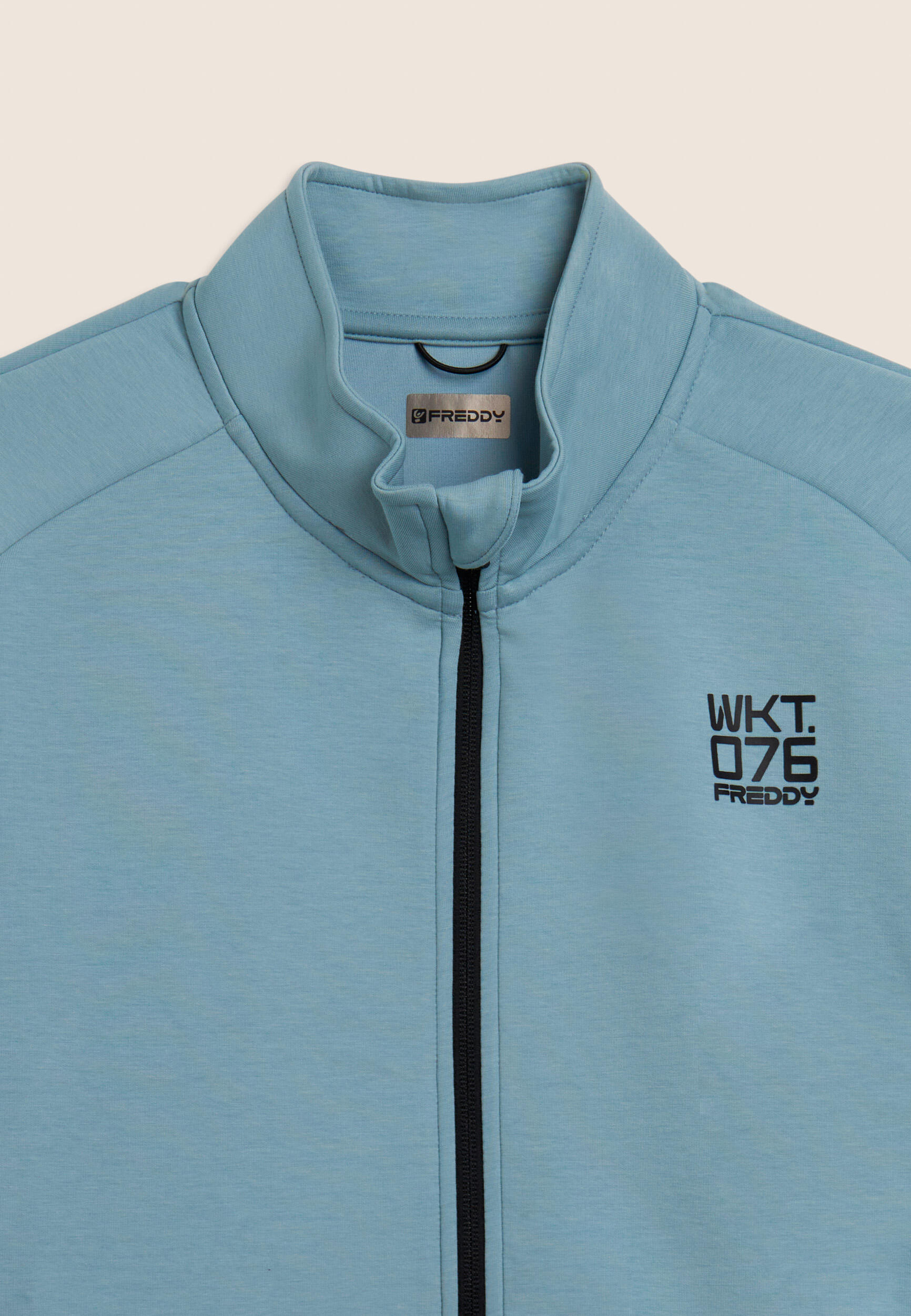Felpa full zip con collo alto in tessuto tecnico 3/3