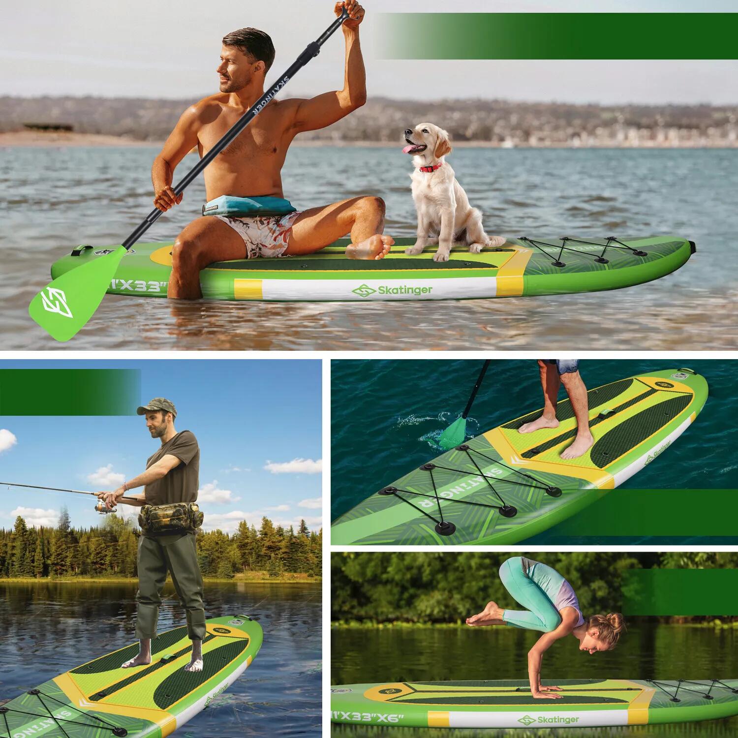 SUP SKATINGER Plan S Groen 335x84x15 cm (11') toerboard 3/6