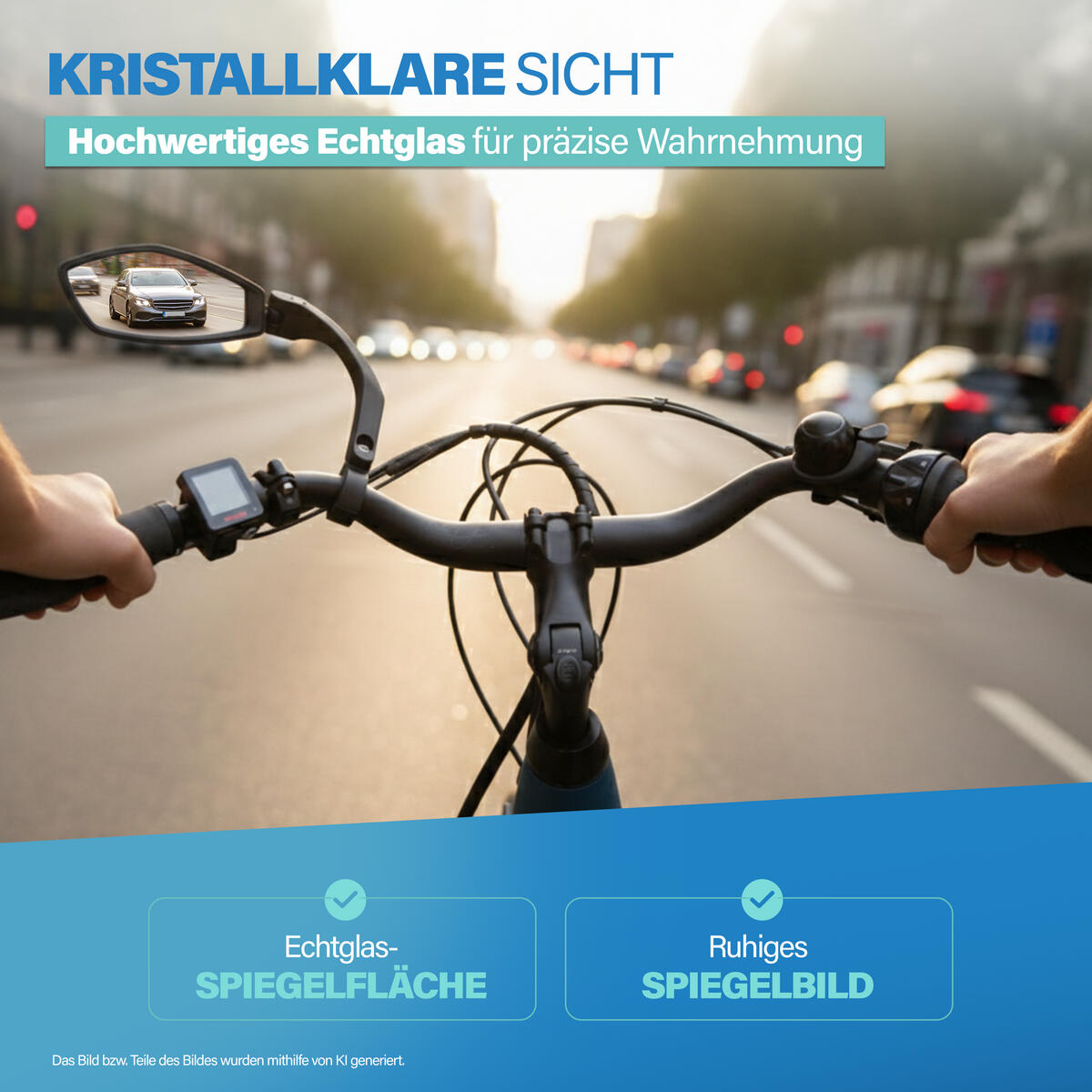 FISCHER Fahrrad-Spiegel PLUS mit konvexem Weitwinkel 3/7