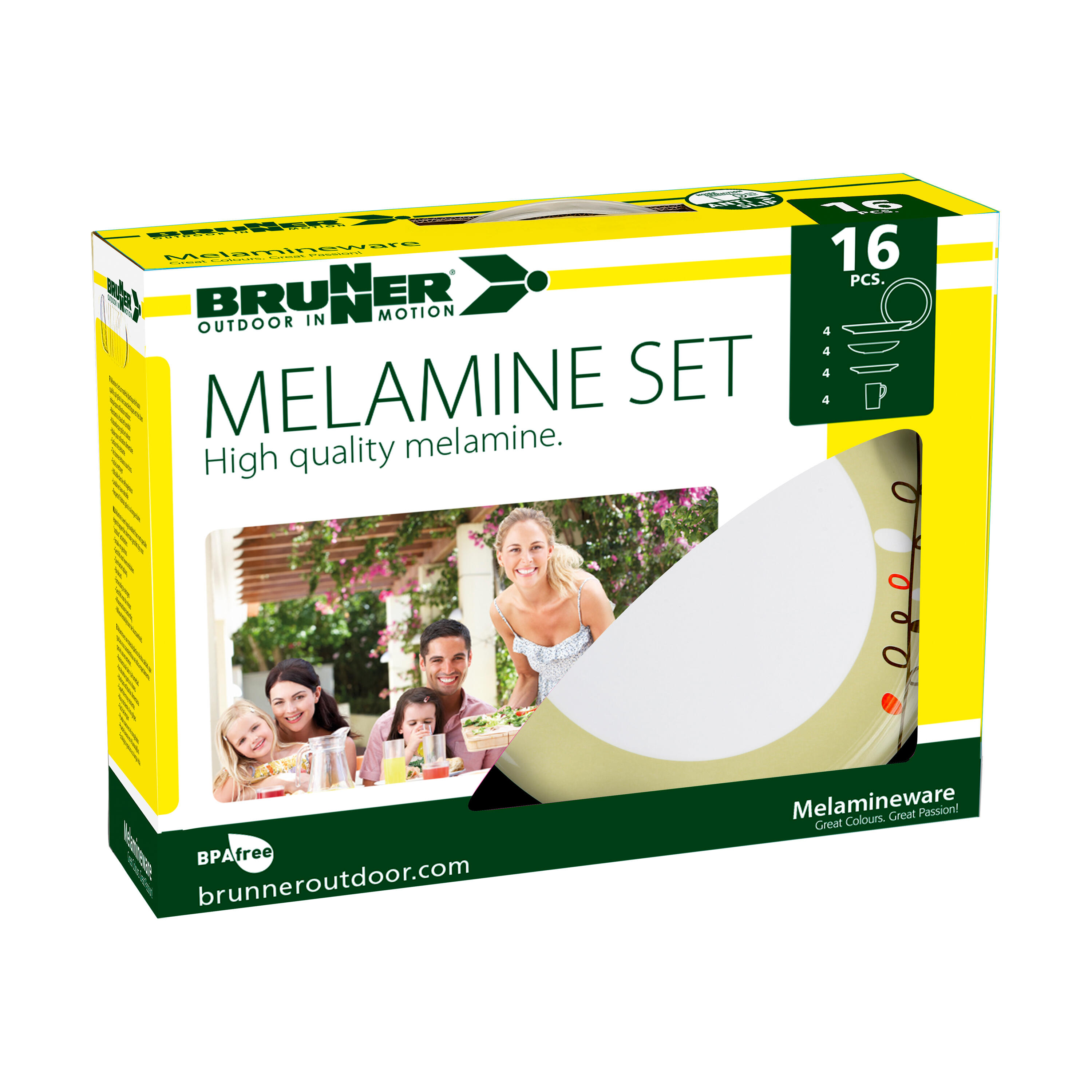 Brunner set de vajilla camping melamina 16 piezas esprit blanco 3/3