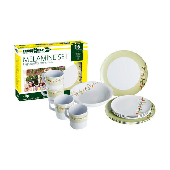 Brunner servies camping 16-delig Esprit melamine wit