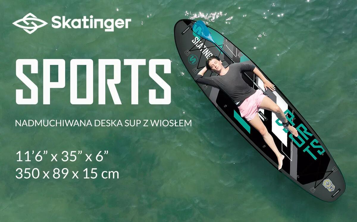 SUP SKATINGER Sports Grigio 350x89x15 cm (11'6'') tavola da yoga 2/7
