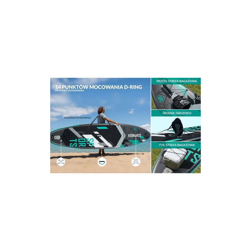 Placă SUP SKATINGER Sports Grey 350x89x15 cm (11'6'') yoga