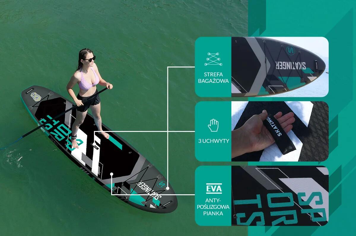 SUP SKATINGER Sports Grigio 350x89x15 cm (11'6'') tavola da yoga 4/7