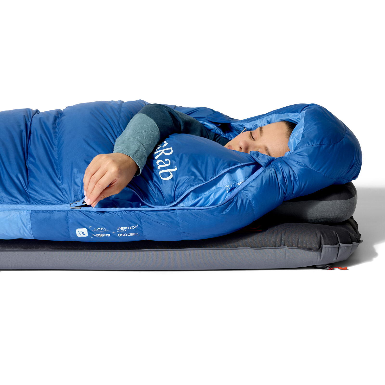 Daunenschlafsack Damen Ascent -12C/10F dark bluebird-bluebird 7/7