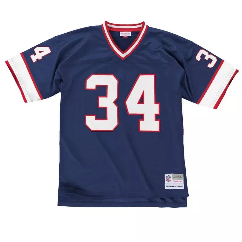 Maillot NFL Thurman Thomas Buffalo Bills 1990 Mitchell & Ness Legacy Retro Bleu 1/2