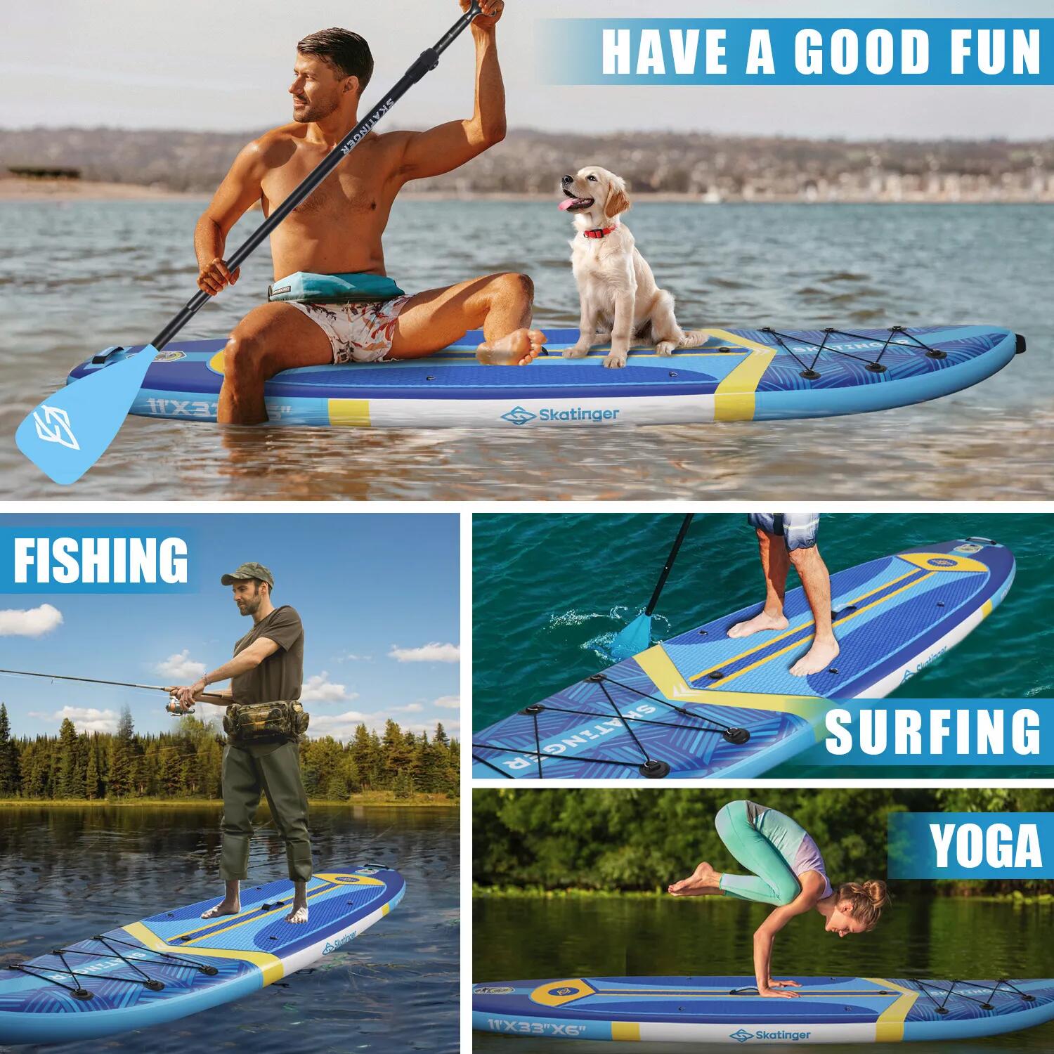 SKATINGER Plan S Blauw 335x84x15 cm (11') touring SUP board 4/6