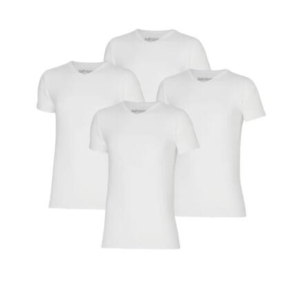 Apollo (Sports) - Bamboe T-Shirt Heren - V-Hals - Wit - Maat L - 4-Pack