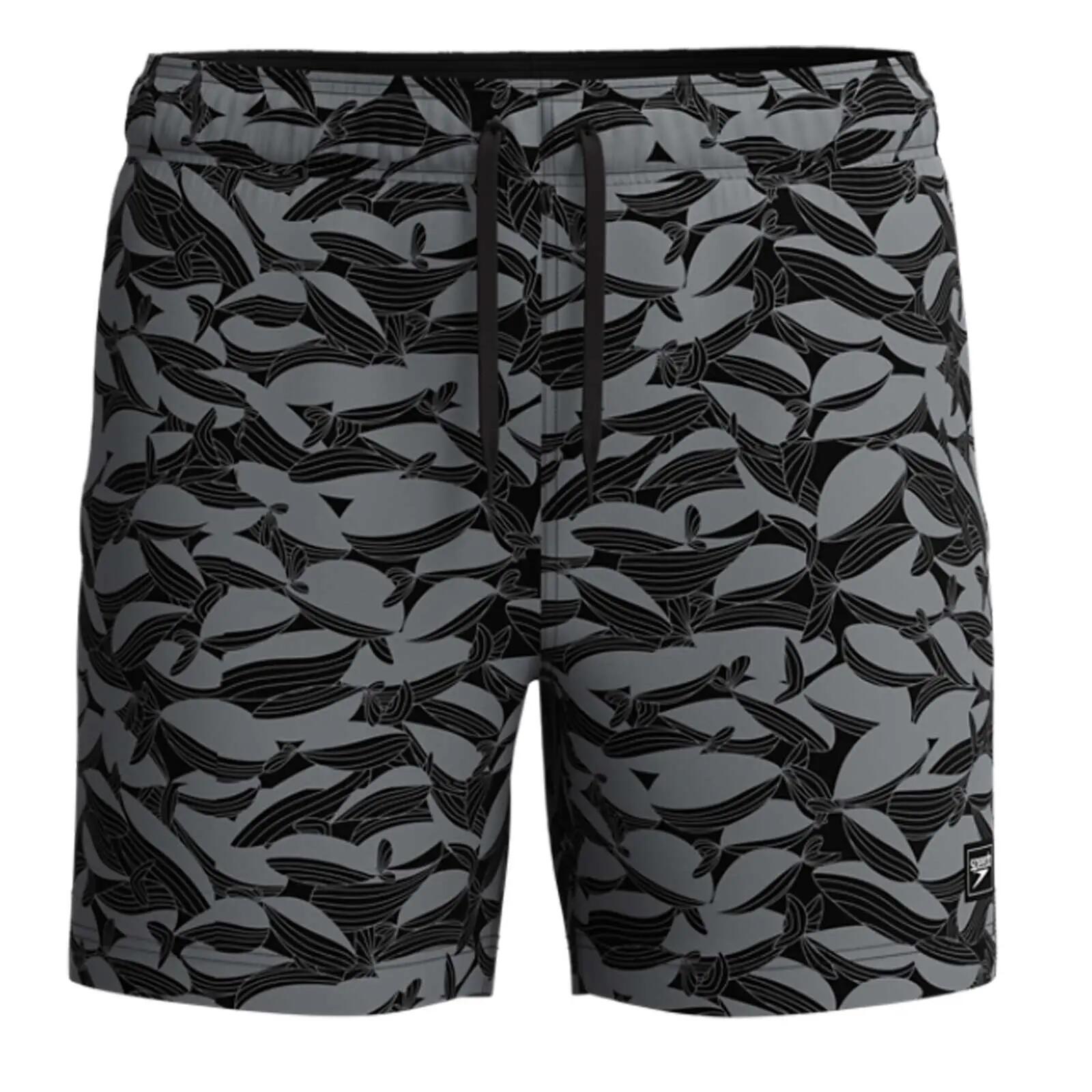 Sort inot barbati Speedo Redondo Edge Printed Volley 16 negru/gri – 4-way 7/7