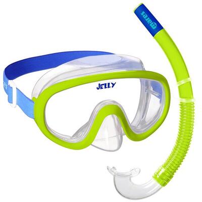 Snorkelcombo kind 4-7 jaar jelly masker siliter snorkel ergonomisch