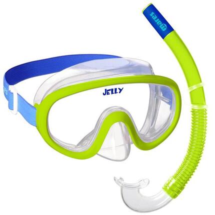 Snorkelcombo Kind 4-7 jaar Jelly Masker Siliter Snorkel Ergonomisch