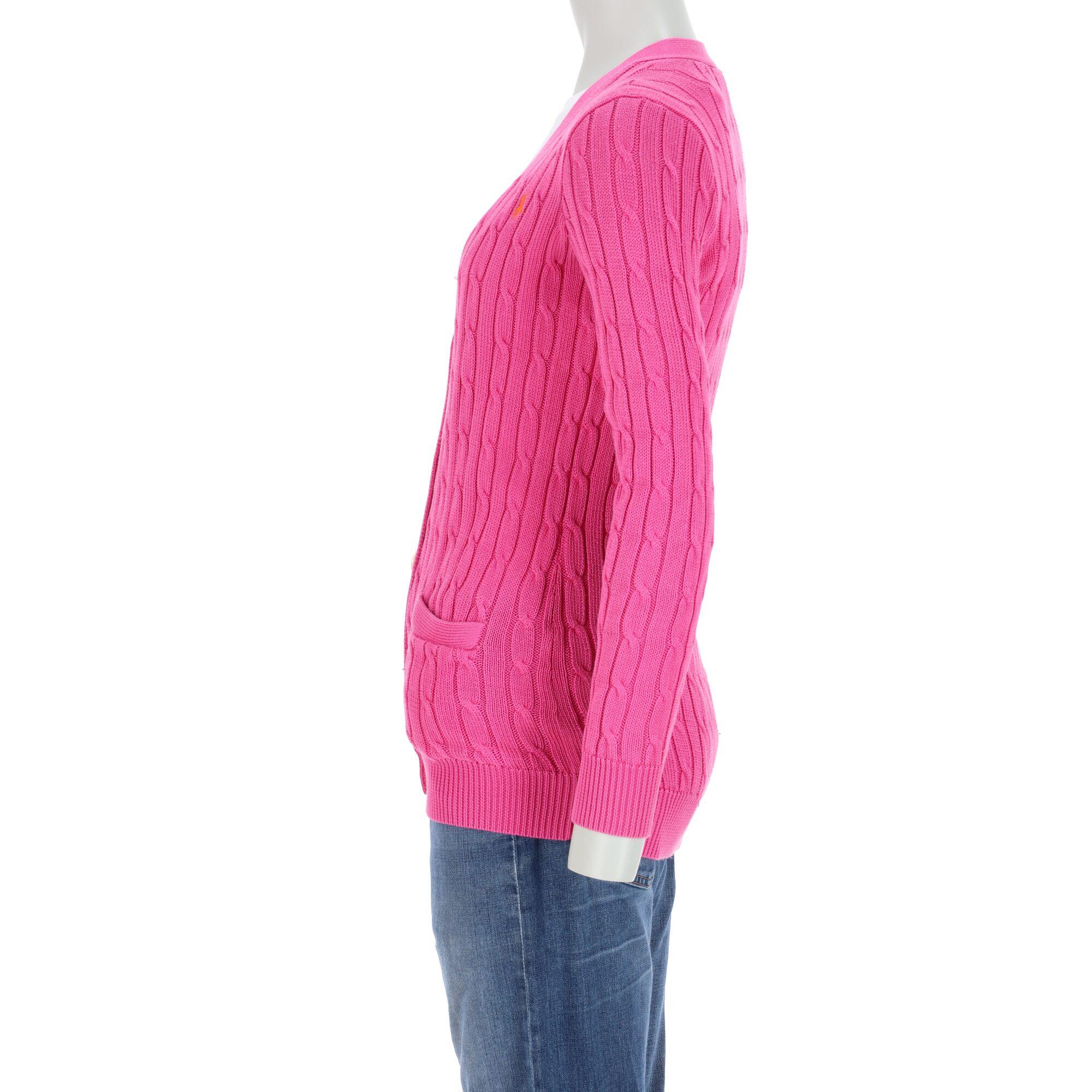 Segunda vida - Cardigan trançado feminino rosa Polo Ralph Lauren - Como novo 3/7