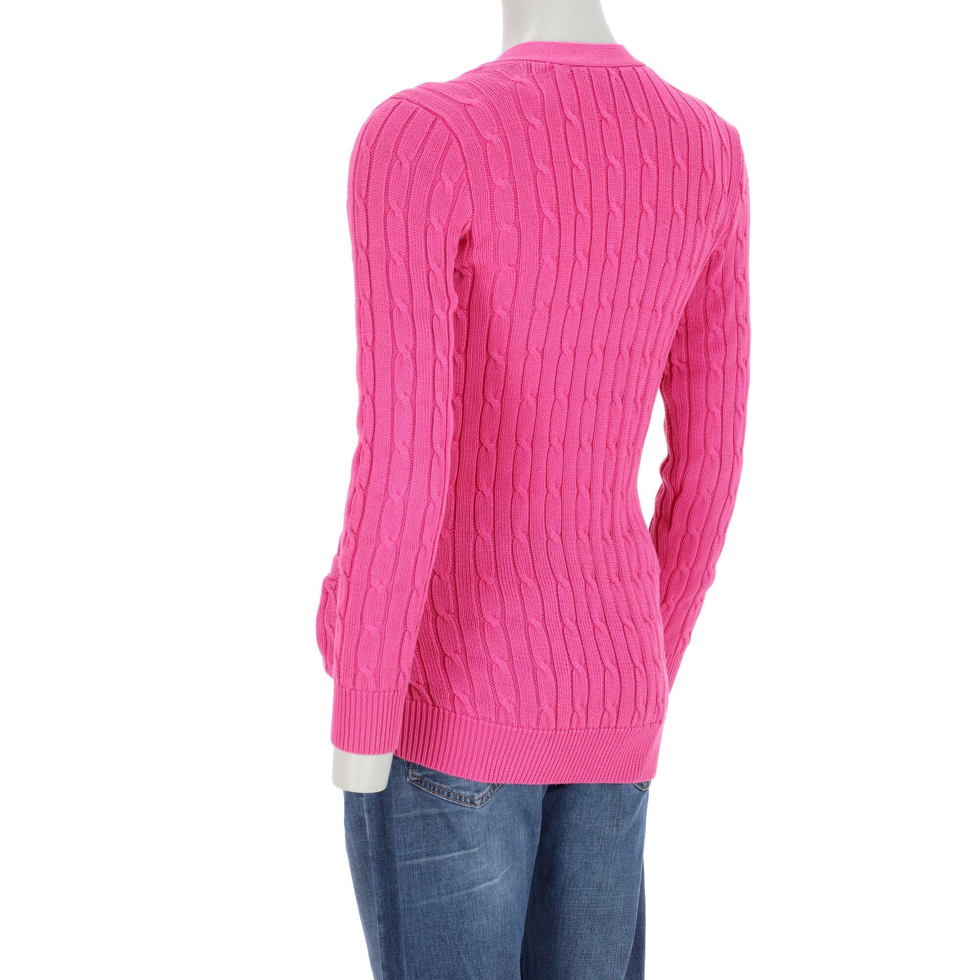 Segunda vida - Cardigan trançado feminino rosa Polo Ralph Lauren - Como novo 2/7