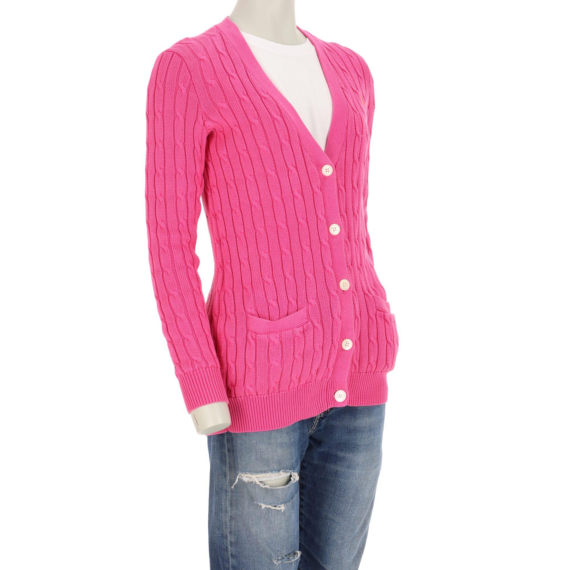 Segunda vida - Cardigan trançado feminino rosa Polo Ralph Lauren - Como novo 5/7