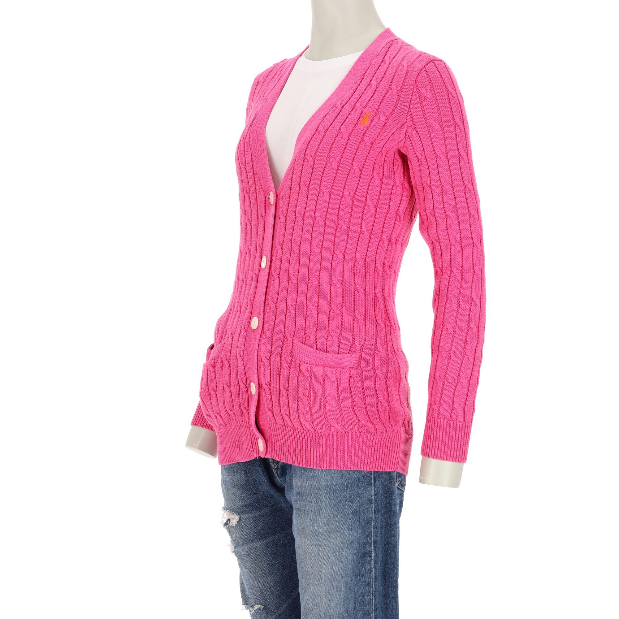 Segunda vida - Cardigan trançado feminino rosa Polo Ralph Lauren - Como novo 4/7